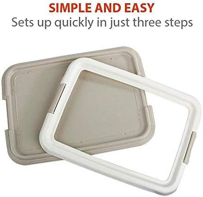 PAWISE Dog Training Pad Holder Tray, Indoor Puppy Potty Pee Pad Floor Tray, 24''X24', Large