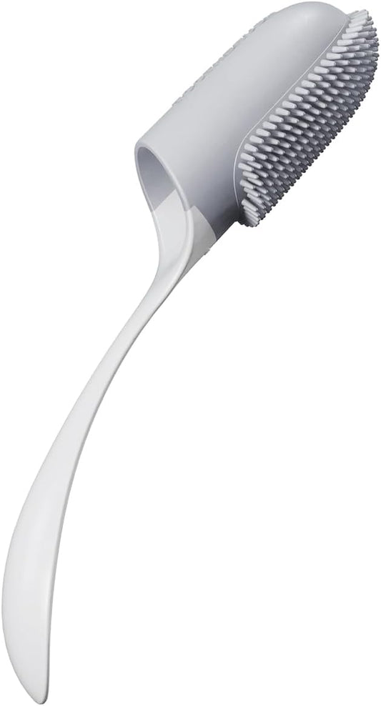 Silicone Pet Toothbrush - Soft Handled Brush with Gentle Bristles, Ideal for Cats & Dogs Dental Care, Easy Teeth Cleaning (White with Gray)