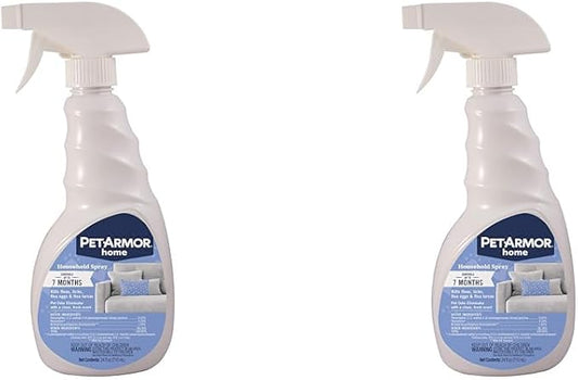 PETARMOR Home Household Spray for Fleas and Ticks, Flea Treatment for Home, Prevents Flea and Tick Re-Infestations for Cats and Dogs, Treats Carpet, Furniture, and More, 24 Ounce (Pack of 2)
