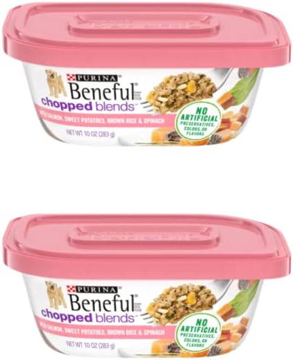 Beneful Chopped Blends Wet Dog Food 10 oz. Tub Bundle 4 Flavors 2 of Each Flavors, Total of 8 tub with Healthier Paws Sticker!!!