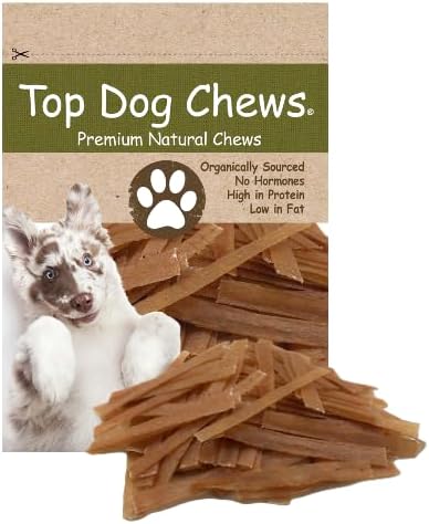 Top Dog Chews - Flat Turkey Tendons for Dogs, 1LB / 16 OZ, Made in The USA, 100% Natural Chew Treats for Dental Care and Stress Relief, Puppy Training Treats for all Breeds