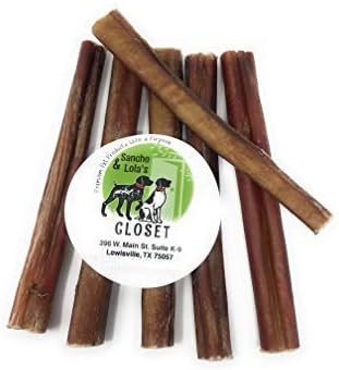 Sancho & Lola's Bully Sticks for Dogs 6-Inch Standard (5 count) Moderate Odor High-Protein Grain-Free Beef Pizzle Dog Chews