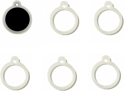 Dog Tag Silencer, Extra Large Silicone Round Protector for Pet ID Tags, 6 Pieces, Clear, Lightweight, Soundless