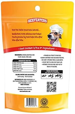 Beefeaters Dog Treats - Munchy Chicken Dumbbells 4.5oz, Case of 6 | Dog Food Savory Real Chicken & Beef Hide Treats | High Protein & Low Fat | Training Treats for All Dog Sizes