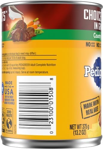 Pedigree Wet Dog Food, Choice Cuts in Sauce with Beef, 13.2 Oz Can