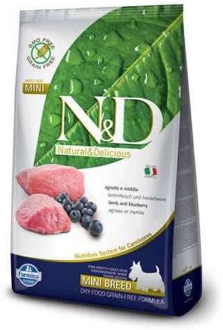 Farmina Natural And Delicious Grain-Free Formula Dry Dog Food, 5.5-Pound, Lamb