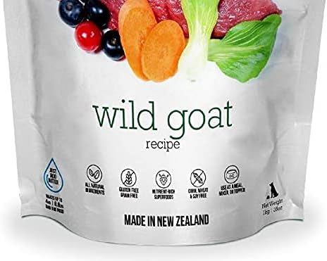 WOOF Freeze Dried Dog Food - Wild Goat Recipe, High Protein, Use as a Complete Diet, Dog Food Topper, Mixer, or as Dog Treats, All Life Stages, 2.2 lb