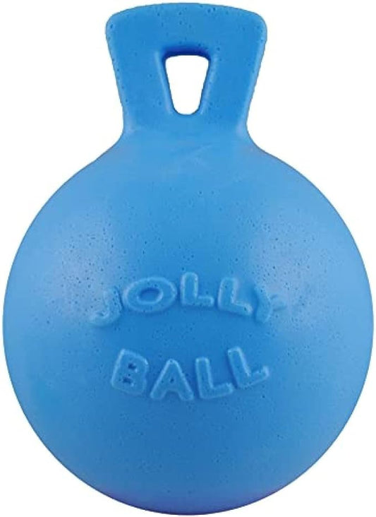 Jolly Pets Tug-n-Toss Heavy Duty Dog Toy Ball with Handle, 8 Inches/Large, Blueberry