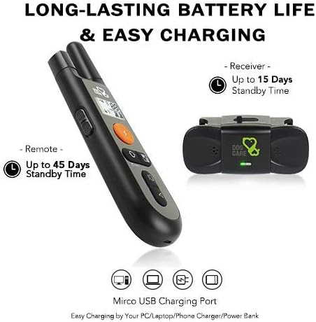 Dog Training Collar - Rechargeable Dog Shock Collar with Beep, Vibration and Shock Training Modes, Rainproof, Long Remote Range, Adjustable Shock Levels Shock Collars for Dogs with Remote