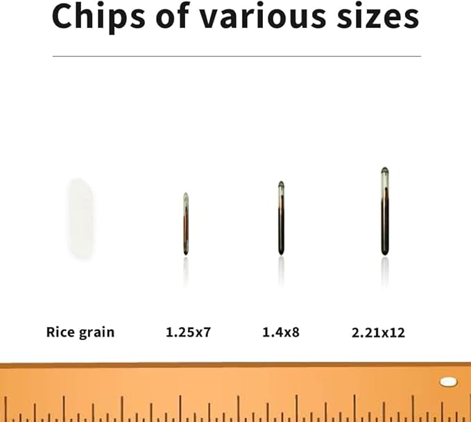 5 Packs 1.4x8mm, VENREA Universal Pet Microchip 134.2khz Registration Animal Implant Chip FDX-B Pet ID Microchip for The Management and Tracking of Dog Cat Cow Pig Rabbit Pigeon Fish
