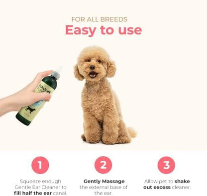 Pawfume Gentle Ear Cleaner for Dogs – Natural Dog Ear Cleaner Solution – Ear Wax Cleaner for Dogs Ear Treatment for Dogs – Dog Ear Wash Ear Cleaning Solution for Dogs – Dog Ear Wash Cleaner, Pack of 2