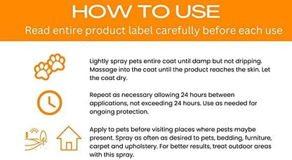 Flea and Tick Spray for Fleas, Ticks and Mosquitoes - Application for Dogs, Cats and Home (100 ml)