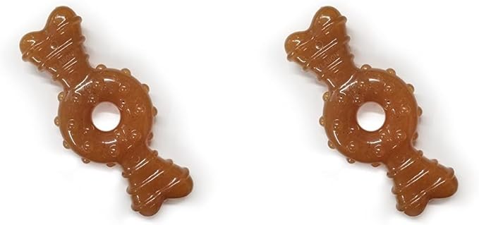 Nylabone Puppy Ring Bone Chew Toy - Puppy Chew Toys for Teething - Puppy Supplies - Chicken Flavor, Small/Petite (1 Count) (Pack of 2)