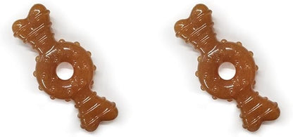 Nylabone Puppy Ring Bone Chew Toy - Puppy Chew Toys for Teething - Puppy Supplies - Chicken Flavor, Small/Petite (1 Count) (Pack of 2)