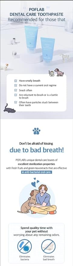 Pet Dental Care Toothpaste - Dog Oral Health Toothpaste - Removes Plaque & Tartar Build-Up - Enamel-Safe Cat Toothpaste - Eliminates Bad Breath