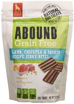 Abound Grain Free Natural Lamb, Chickpea & Squash Jerky Bites Dog Treats - 12 Oz Bag