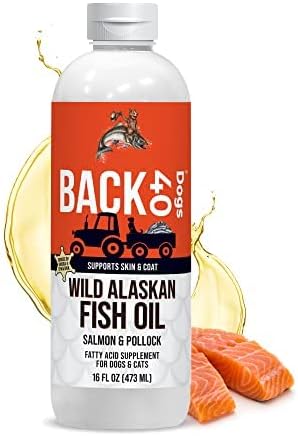 Wild Alaskan Fish Oil for Dogs, Skin and Coat Supplement for Dogs & Cats, Omega-3-Rich Salmon and Pollock Oil, EPA & DHA Dog Salmon Oil for Brain, Heart, and Joints 16 fl oz (473 ml)