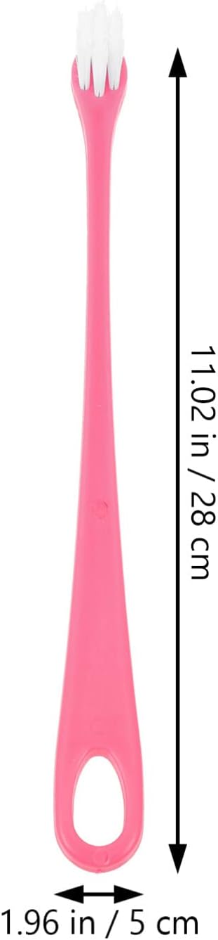 Mipcase Dog Cat Toothbrush 2Pcs Long Handle Pet Toothbrushes Soft Bristles Cat Dental Care Dog Teeth Cleaning Toothbrush for Pet Puppy Kitten Pink