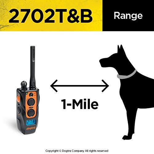 Dogtra 2702 T&B 2-Dogs Remote Training and Beeper Collar with 1 Mile Range, Fully Waterproof, Rechargeable, Static, Vibration, w/PetsTEK Dog Training Clicker
