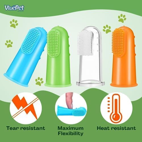 Dog Dual-Sided Silicone Toothbrush | Soft, Safe and Gentle on Gums | Best Dental Care for Your Fur Babies e | Cleans Dog Teeth Well and Massages The Gums | Set of 4 Colored pet Toothbrush