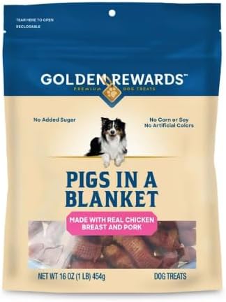 Golden Rewards Air- Dried Jerky Treats Pigs in a Blanket for Dogs, 16 oz