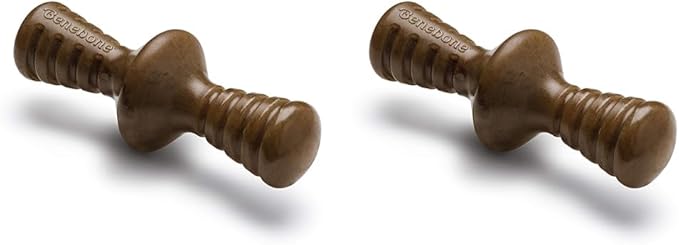 Benebone Zaggler Rolling Dog Chew Toy for Aggressive Chewers, Real Bacon, Made in USA, Medium (Pack of 2)