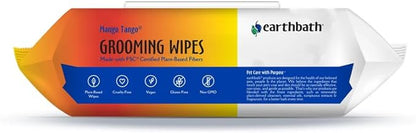 earthbath, Mango Tango Grooming Wipes - Dog Wipes for Paws and Butt, Best Pet Wipes for Dogs & Cats, Made in USA, Cruelty-Free Dog Cleaning Wipes, Removes Dirt & Dander - 100 Count (1 Pack)