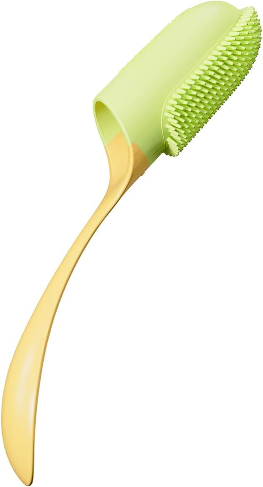 Silicone Pet Toothbrush - Soft Handled Brush with Gentle Bristles, Ideal for Cats & Dogs Dental Care, Easy Teeth Cleaning (Yellow with Green)