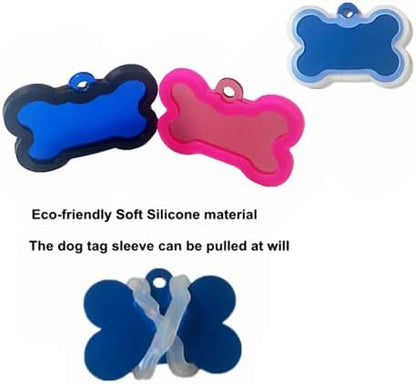 6 Pack Silicone Dog tag Silencer Quiet Noisy pet tag Sleeve Personalize pet ID Tags Protector Lightweight pet tag Silencer with 6 Colors