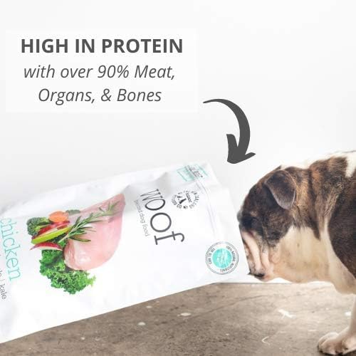 WOOF Chicken Freeze Dried Raw Dog Food, Mixer, or Topper, or Treat - High Protein, Natural, Limited Ingredient Recipe 2.2 LB