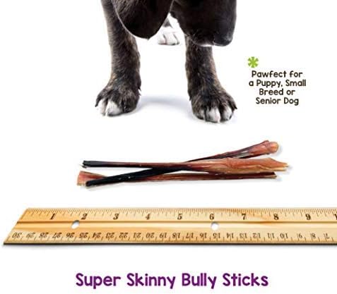 Nature Gnaws Super Skinny Bully Sticks for Small Dogs - Premium Natural Beef Dental Bones - Tasty Thin Dog Chew Treats for Toy Breeds & Puppies - Rawhide Free