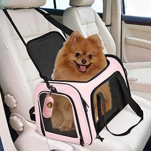 Cat Carrier Dog Carrier Pet Carrier Cat Bags for Small Medium Cats Dogs Puppies of 15 Lbs,of Airline Approved Small Dog Bag Soft Sided,Collapsible Travel Puppy Carrier (Medium, Pink)