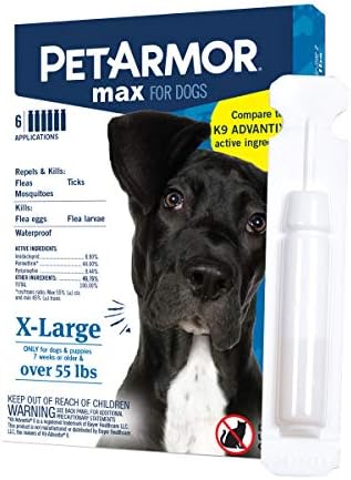 PetArmor Max Flea, Tick and Mosquito Prevention for X-Large Dogs (Over 55 Pounds), Topical Dog Flea Treatment Repels and Kills, 6 Month Supply
