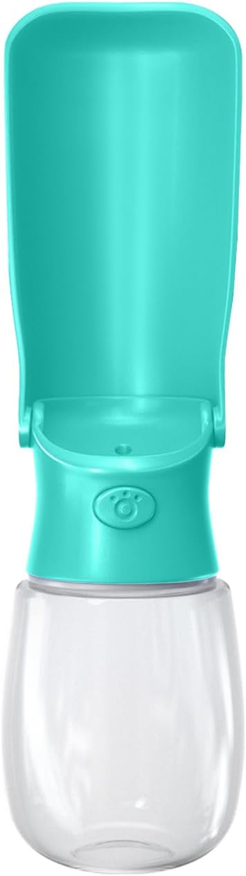 WePet Foldable Portable Dog Water Bottle Puppy Water Dispenser with Drinking Feeder, 12 OZ, High-temperature Resistant Leak Proof for Pets Outdoor Walking, Hiking, Travel, Food Grade Plastic BPA Free