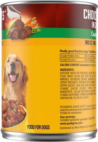 Pedigree Wet Dog Food, Choice Cuts in Sauce with Beef, 13.2 Oz Can