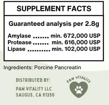Pancreatin 10X - Pancreatic enzymes for Dogs and Cats (Made in USA) High Strength | Low Odor |10oz (285g)