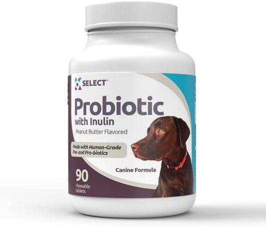 Probiotic for Dogs, with Inulin - 90 Chewable Tablets - Supports Healthy Digestion and Nutrient Absorption - Dog Probiotics and Digestive Enzymes - Probiotics for Dogs Digestive Health