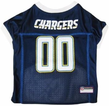 NFL Los Angeles Chargers Dog Jersey, Size: Medium. Best Football Jersey Costume for Dogs & Cats. Licensed Jersey Shirt