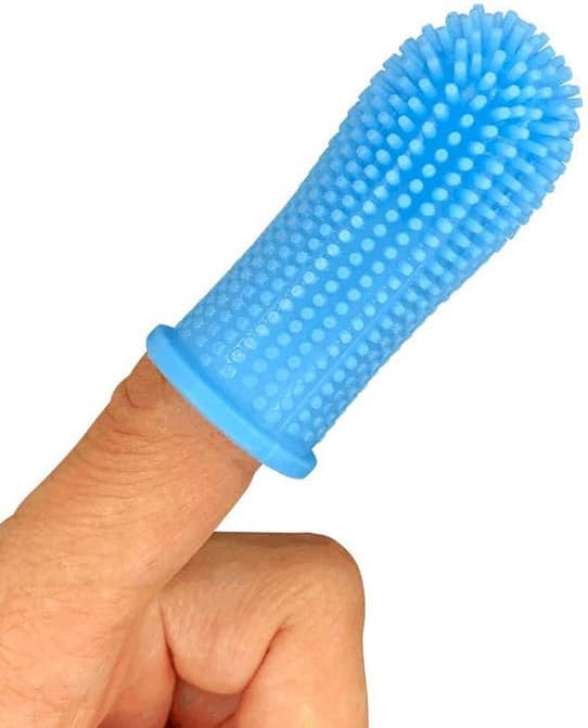 Pet Finger Toothbrush 360º Finger Toothbrush Puppy Toothbrush Cat Toothbrush for Pet Teeth Cleaning&Dog Dental Care (Pink, 2 Pack)
