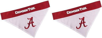 Pets First Collegiate Pet Accessories, Reversible Bandana, Alabama Crimson Tide, Large/X-Large (Pack of 2)