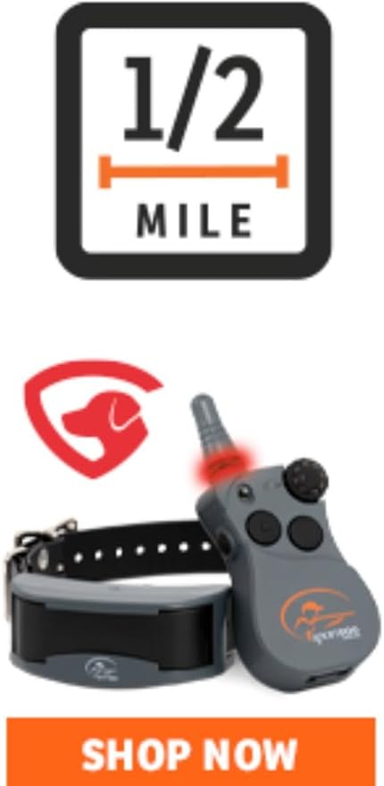 SportDOG Brand SportHunter 825X Shock Collar - 1/2 Mile Range - Dog Training Collar with Shock, Vibrate, and Tone, Rechargeable Remote Trainer