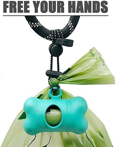 Bag Dispenser Dog Poop Bags Holder Dog Waste Bags Dispenser with Leak-Proof Green Poop Bags for Leash On The Go for Walking Dogs Outdoor(2 Holders 30 Bags,Mint Green)
