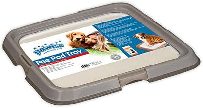 PAWISE Dog Training Pad Holder Tray, Indoor Puppy Potty Pee Pad Floor Tray, 24''X24', Large