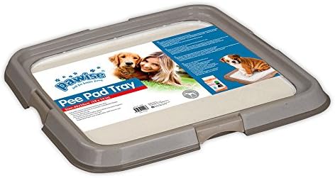 PAWISE Dog Training Pad Holder Tray, Indoor Puppy Potty Pee Pad Floor Tray, 24''X24', Large