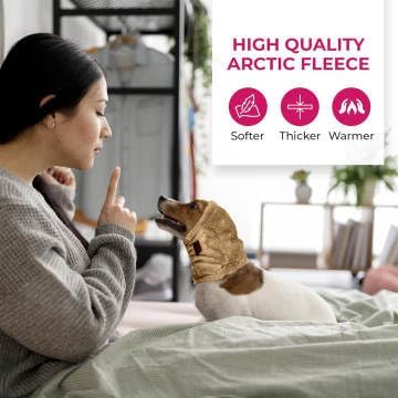 Adjustable Dog Ear Muffs Noise Protection – Neck Ear Warmer Hoodie - Cats, Dogs Snood No Flap Ear Wrap Noise Canceling for Anxiety Relief, Thunderstorms, Fireworks, Pet Grooming (Brown, Small)