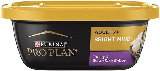 Nestle Purina Petcare 381180 10 oz Pro Plan Bright Mind Adult 7+ Turkey & Brown Rice Entreé