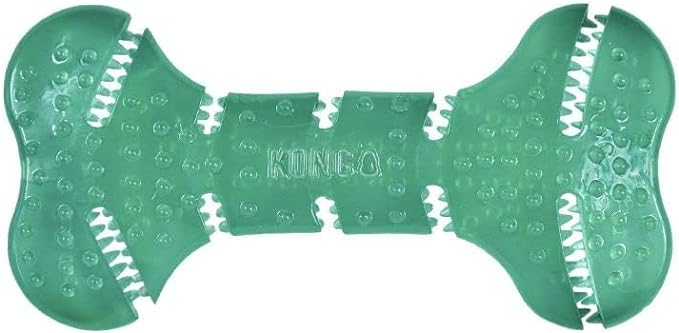 KONG Squeezz Dental Bone - Dog Toy for Cleaning Teeth - Flexible Chew Toy for Gentle & Mild Chewers - for Medium/Large Dogs