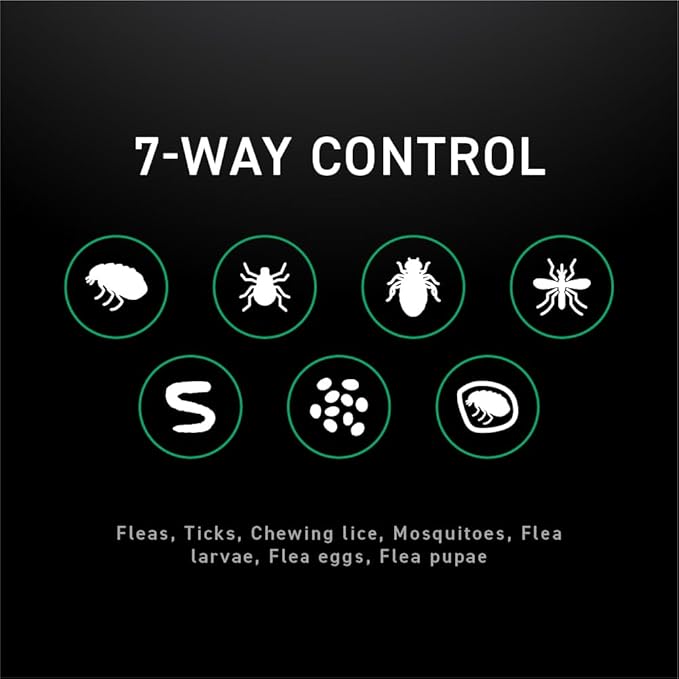 Flea and Tick Prevention for Dogs, Repellent, and Control, Fast Acting Waterproof Topical Drops for Large Dogs, 6 Monthly Doses