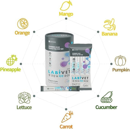 Probiotics for Dogs and Cats, Gut Health & Skin Supplements Powder Probiotic Dog Supplement, 30 Count (Pack of 1)