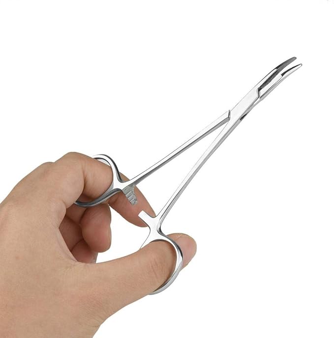 Pet Dog Cat Ear Hair Tweezers, Professional Stainless Steel Dogs Ear Hair Cleaning Clamp Ear Hair Remover Dog Grooming Tools Pet Dog Trimmer Accessories (SMALL)